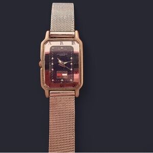 RARE RECTANGLE TOMMY HILFIGER JAPAN INDEX MESH BAND WOMENS QUARTZ WRISTWATCH